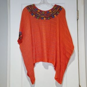 Mi Golondrina Hand Embroidered Poncho